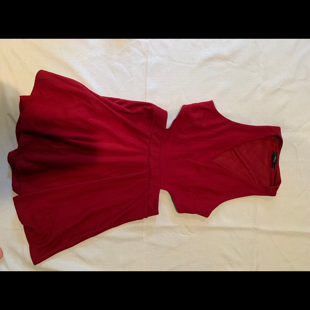 red skater dress